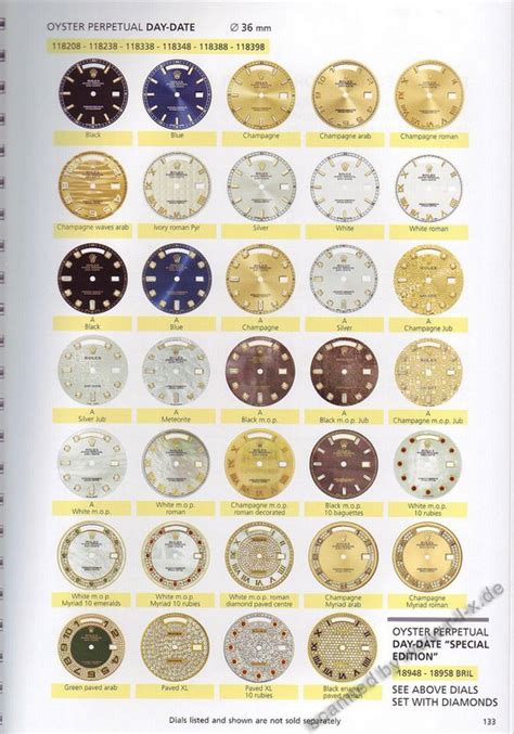 rolex dials catalog